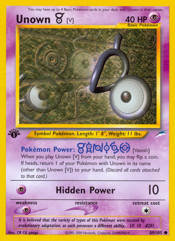 Unown [V] — illustrated card