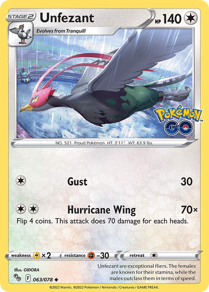 Unfezant — illustrated card