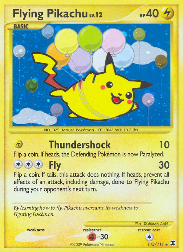 Flying Pikachu — illustrated card
