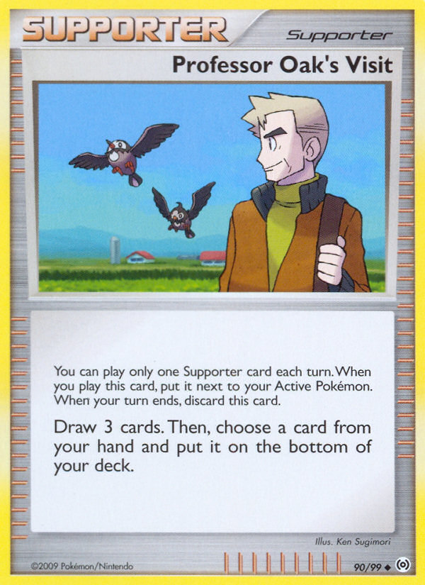 Professor Oak's Visit — illustrated card