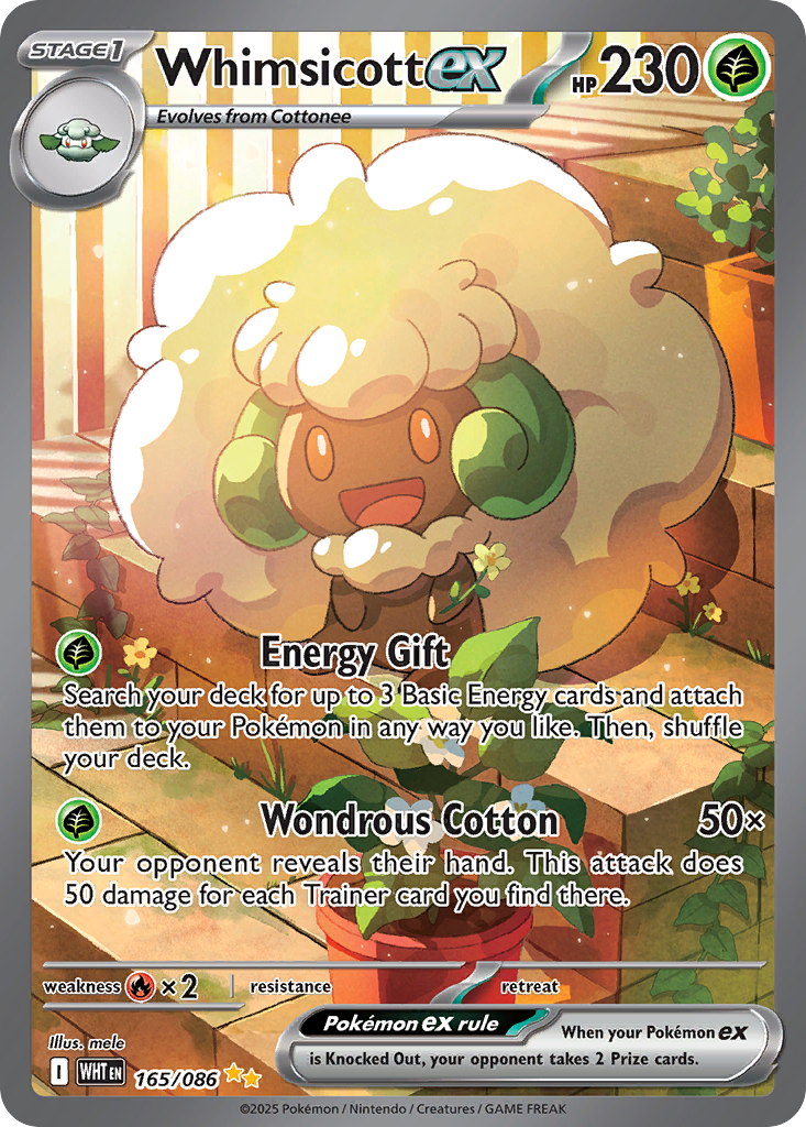Whimsicott ex — illustrated card