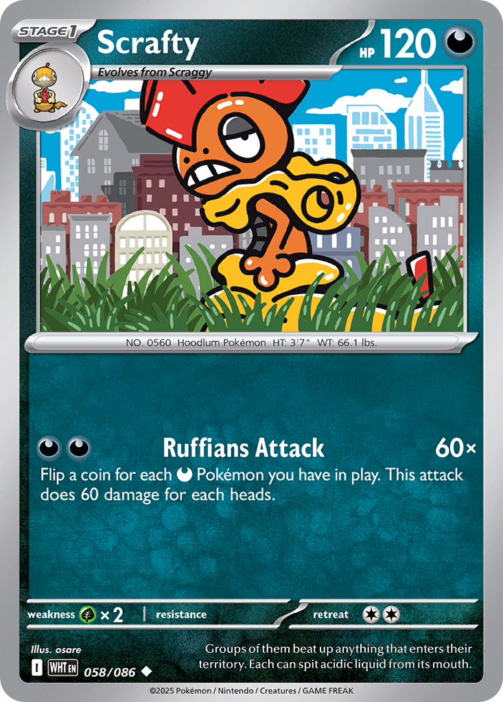 Scrafty — illustrated card