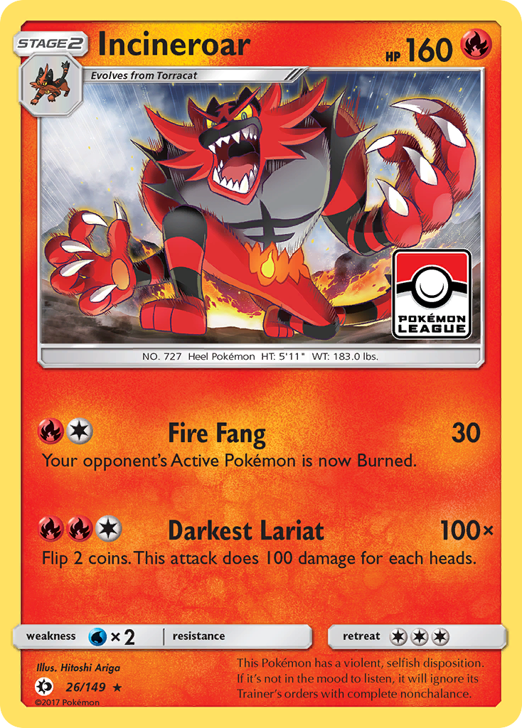 Incineroar — illustrated card