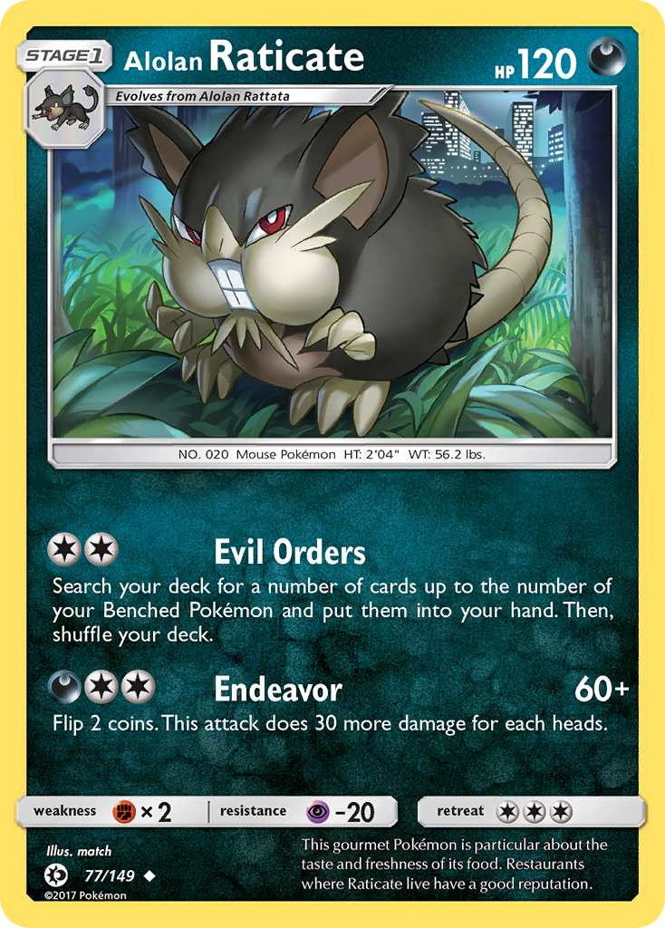 Alolan Raticate — illustrated card