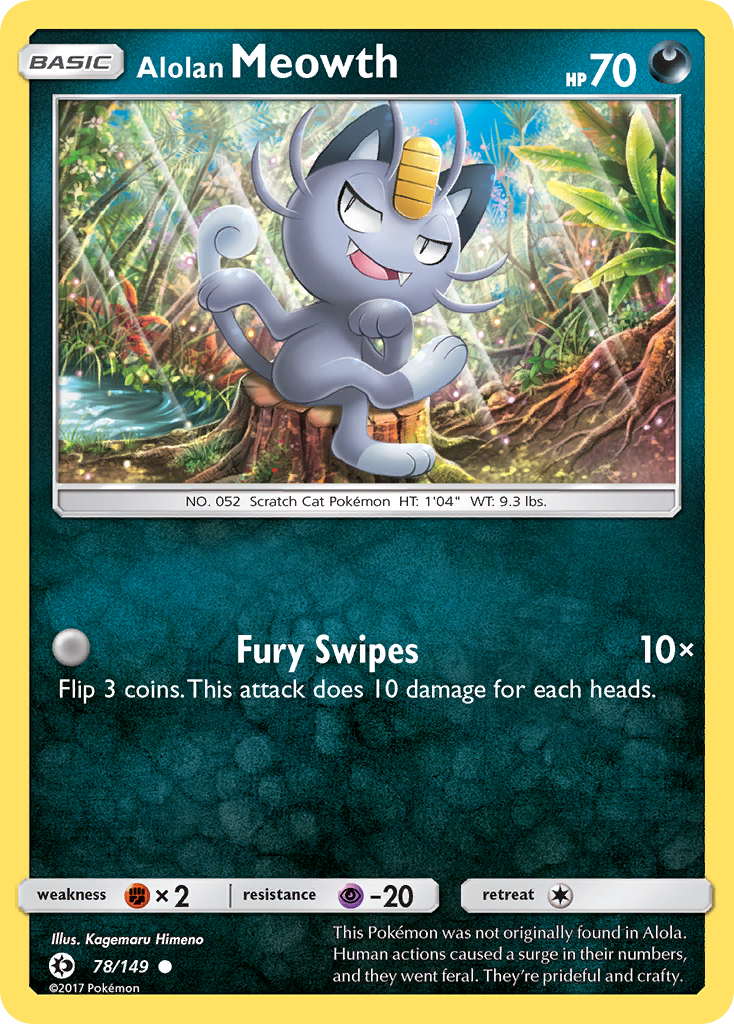Alolan Meowth — illustrated card