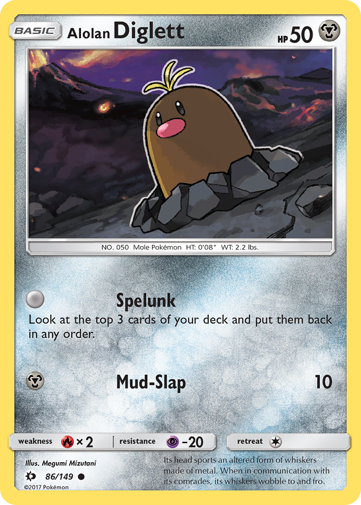Alolan Diglett — illustrated card