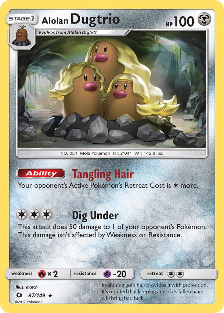 Alolan Dugtrio — illustrated card