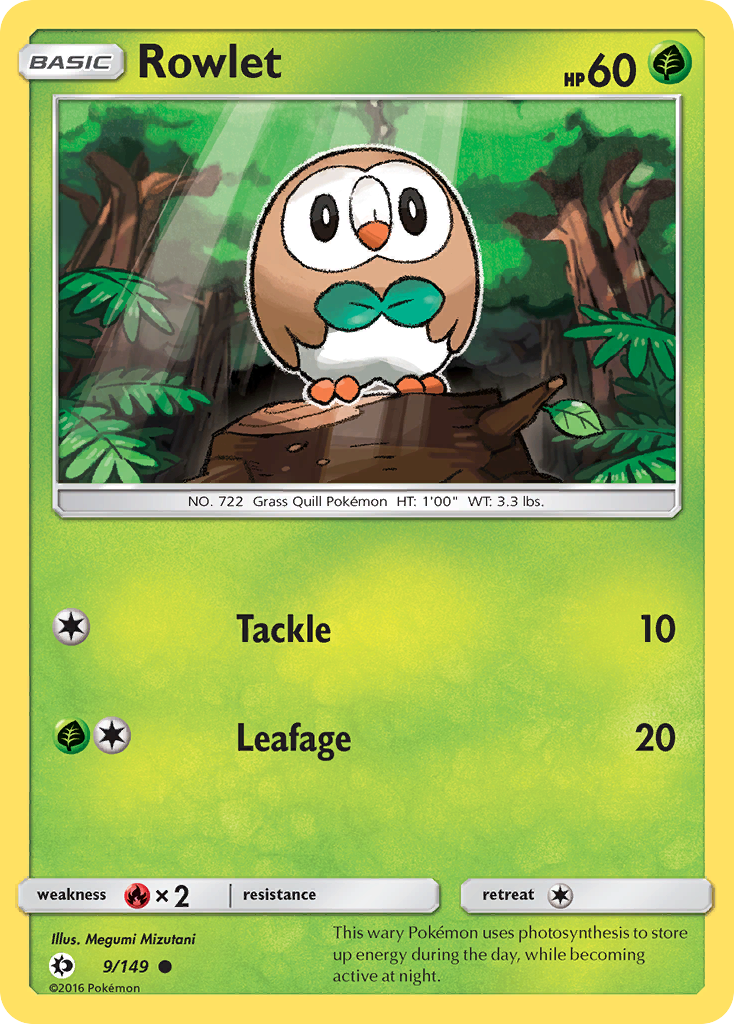 Rowlet — illustrated card