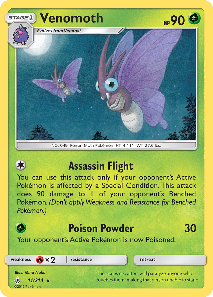 Venomoth — illustrated card