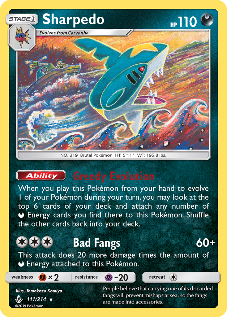 Sharpedo — illustrated card
