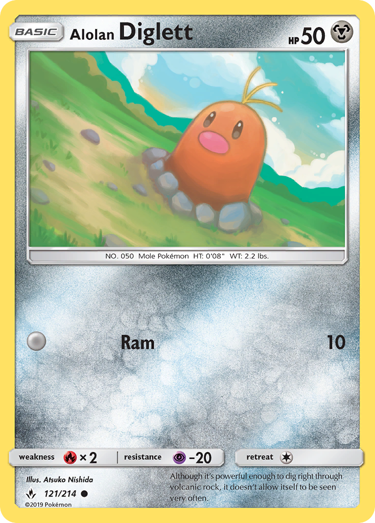 Alolan Diglett — illustrated card