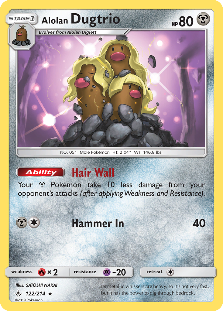 Alolan Dugtrio — illustrated card