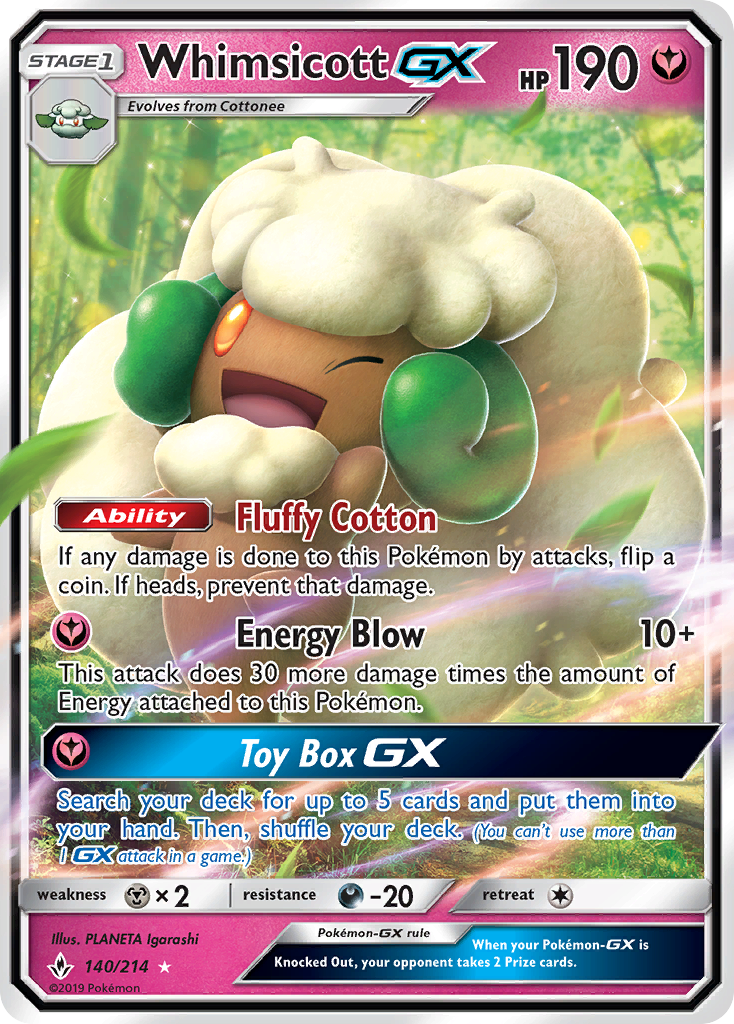 Whimsicott-GX — illustrated card