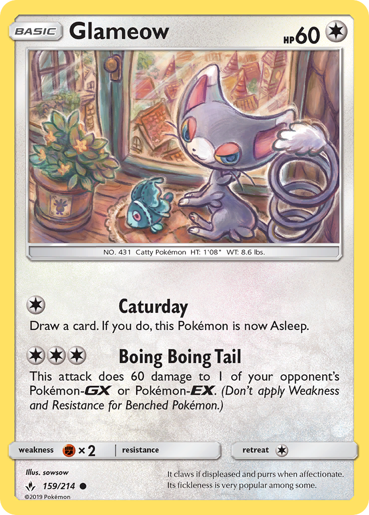 Glameow — illustrated card