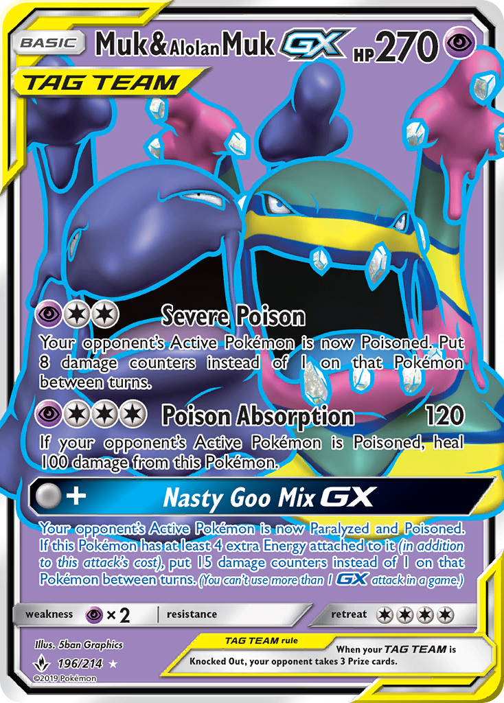Muk & Alolan Muk-GX — illustrated card
