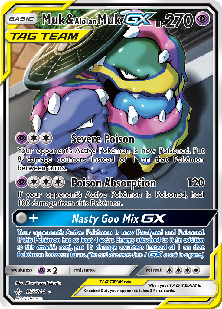 Muk & Alolan Muk-GX — illustrated card