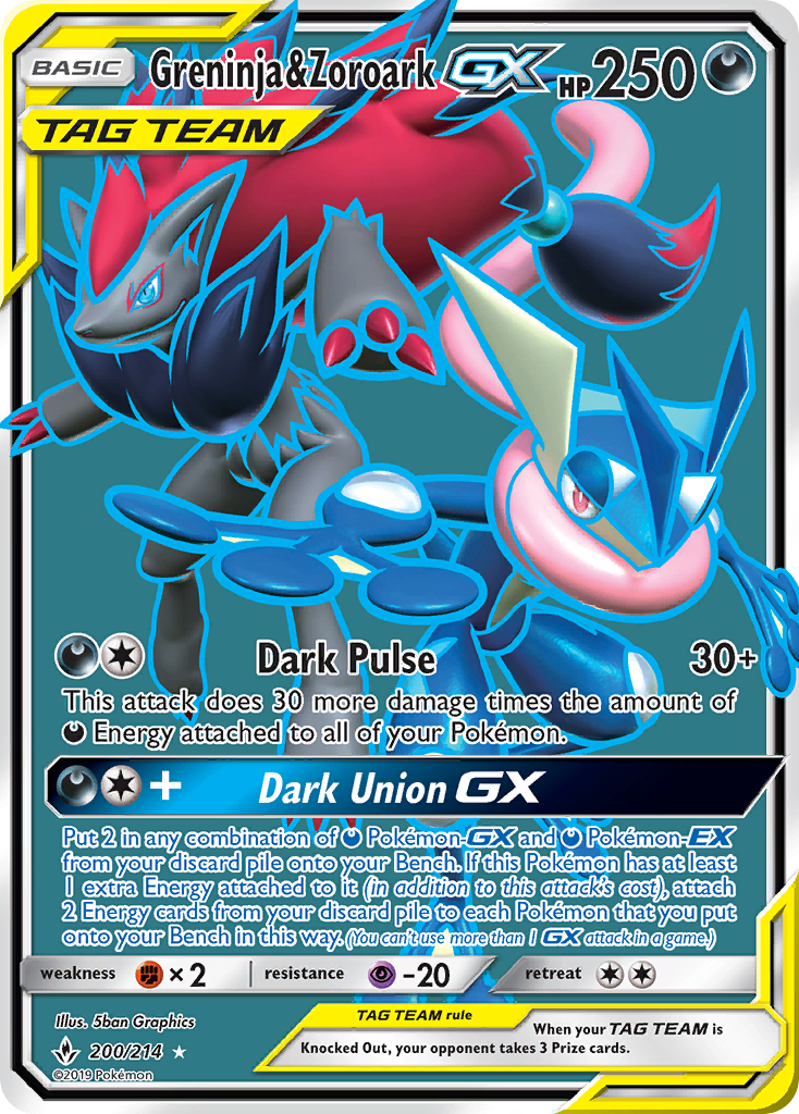 Greninja & Zoroark-GX — illustrated card