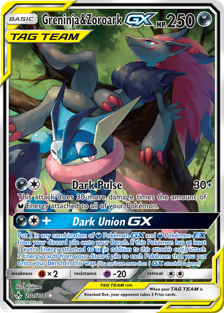 Greninja & Zoroark-GX — illustrated card