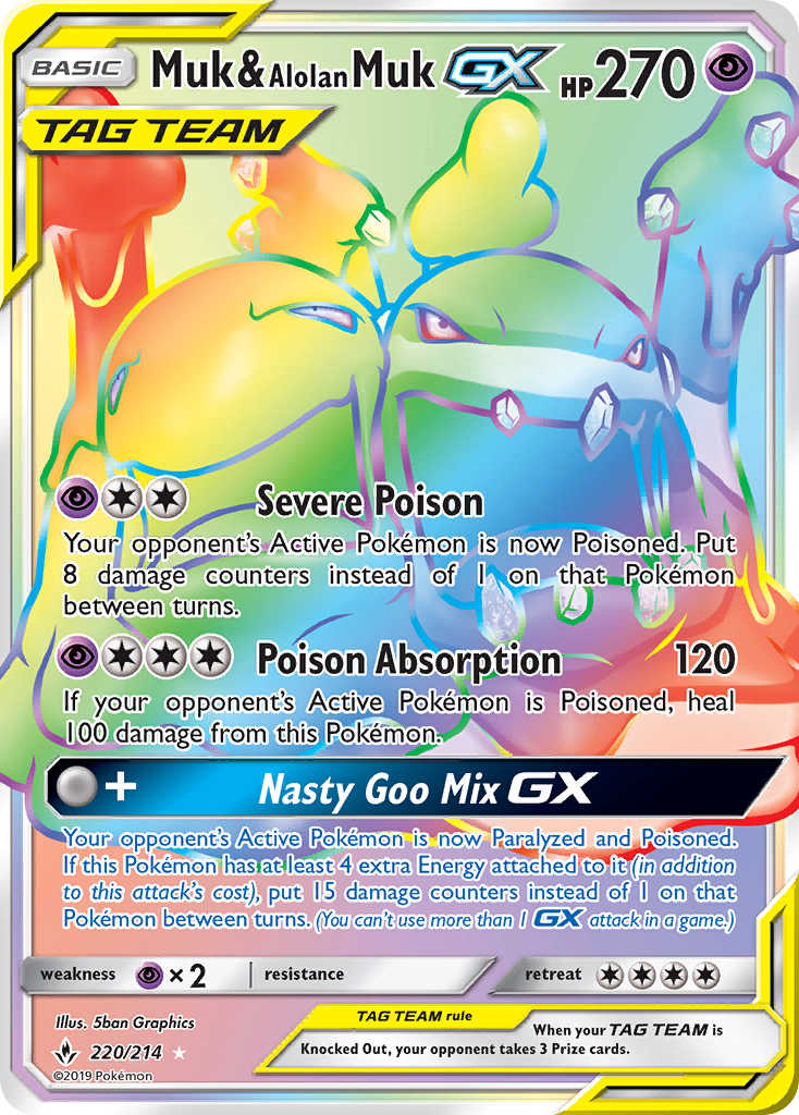 Muk & Alolan Muk-GX — illustrated card