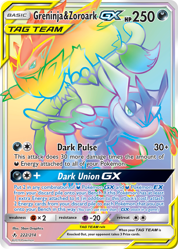 Greninja & Zoroark-GX — illustrated card