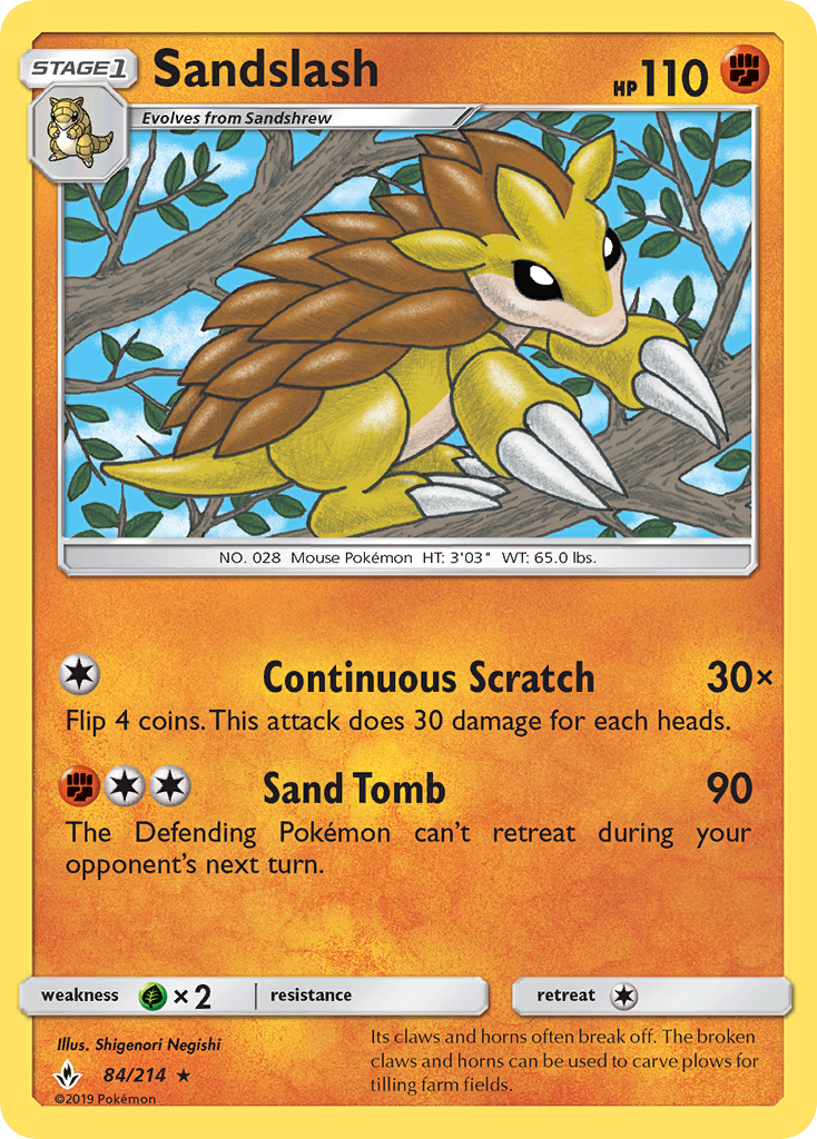 Sandslash — illustrated card