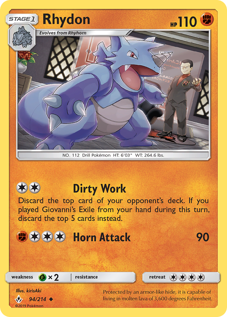 Rhydon — illustrated card