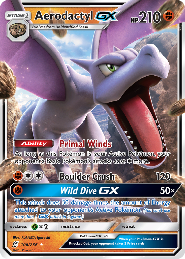 Aerodactyl-GX — illustrated card