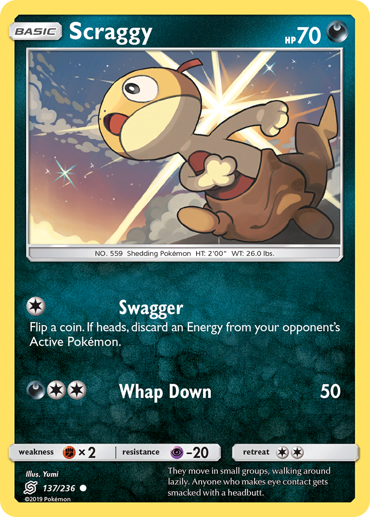 Scraggy — illustrated card