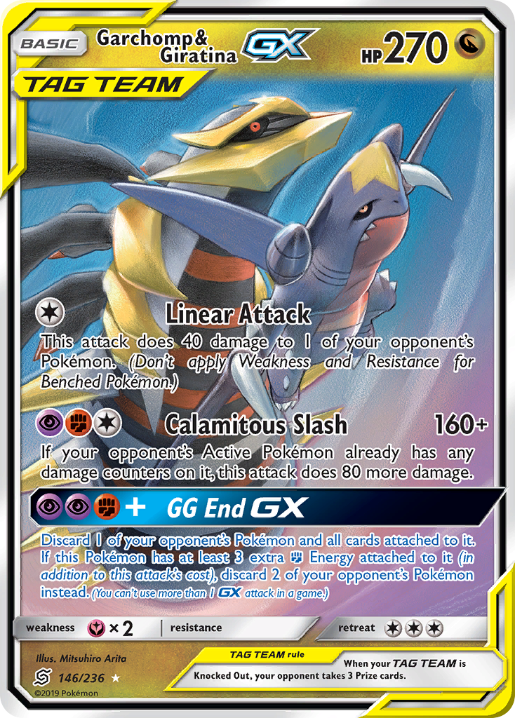 Garchomp & Giratina-GX — illustrated card