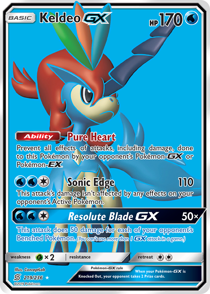 Keldeo-GX — illustrated card
