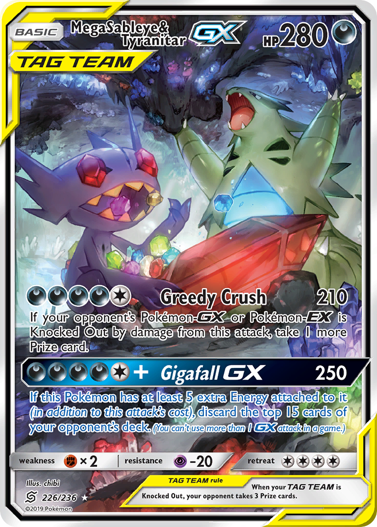 Mega Sableye & Tyranitar-GX — illustrated card