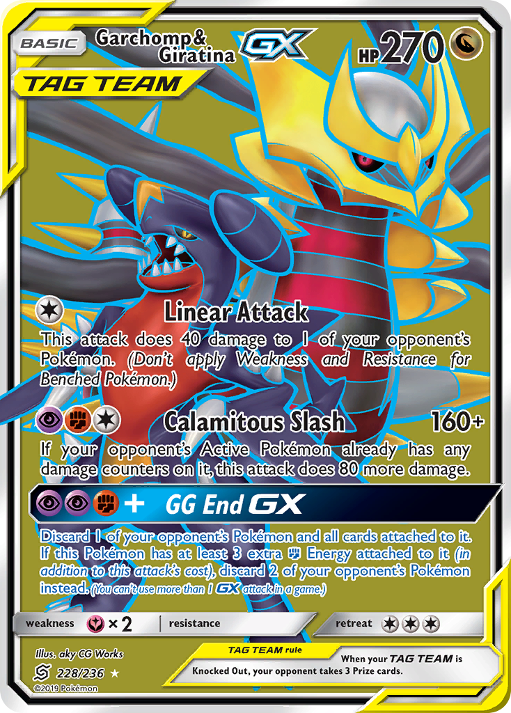 Garchomp & Giratina-GX — illustrated card
