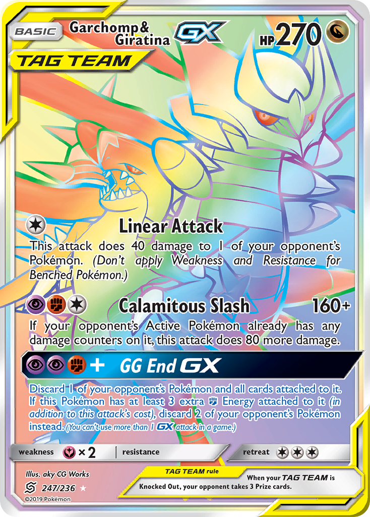 Garchomp & Giratina-GX — illustrated card