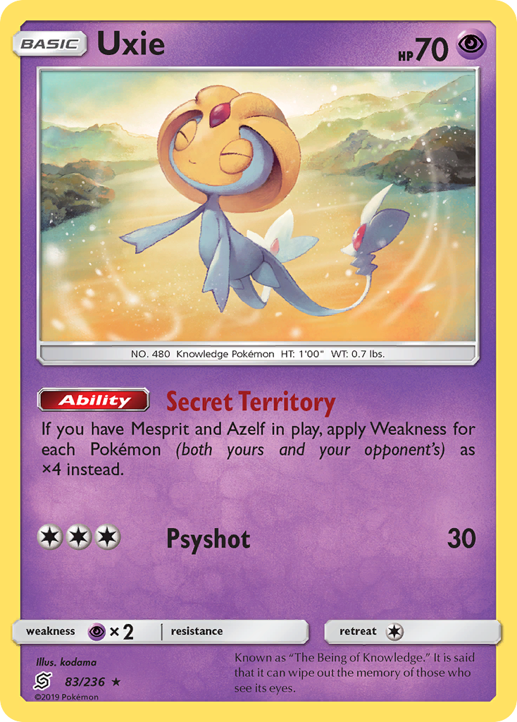 Uxie — illustrated card