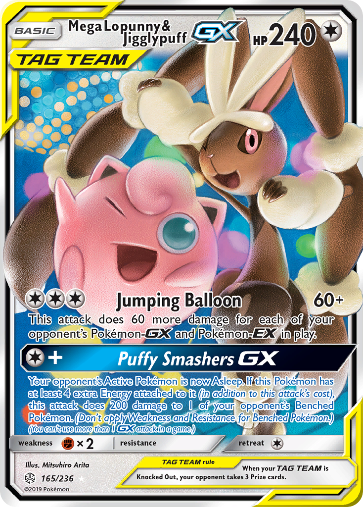 Mega Lopunny & Jigglypuff-GX — illustrated card