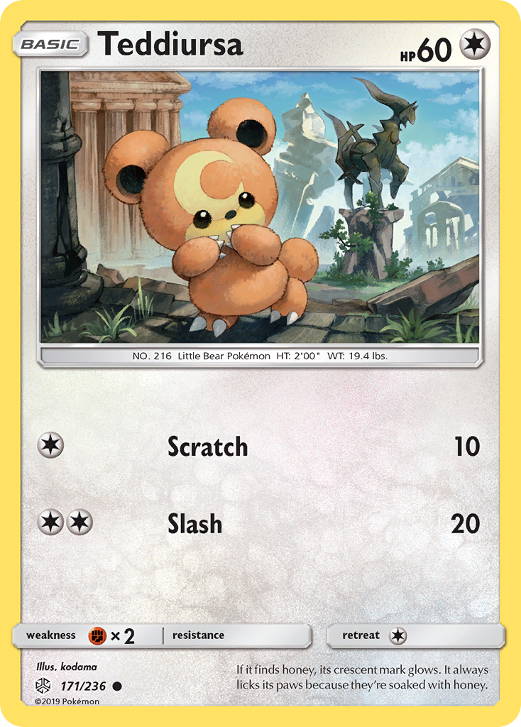 Teddiursa — illustrated card