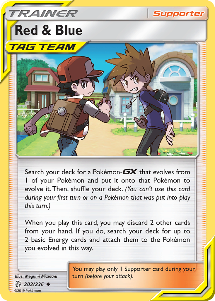 Red & Blue — illustrated card