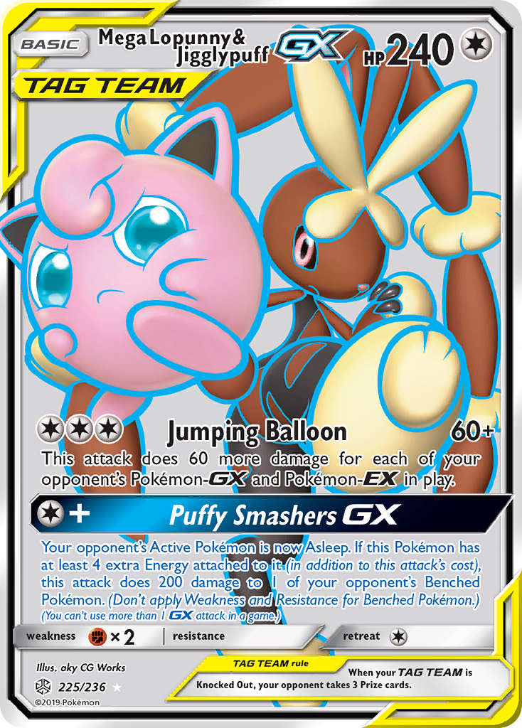 Mega Lopunny & Jigglypuff-GX — illustrated card
