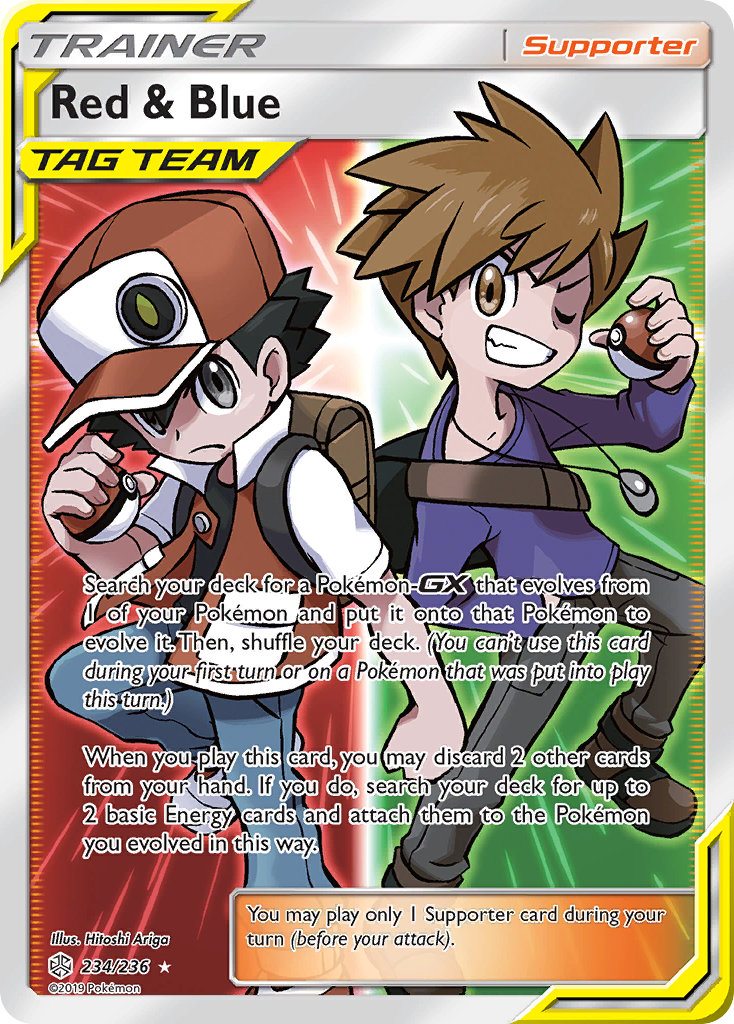Red & Blue — illustrated card