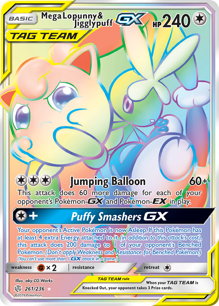 Mega Lopunny & Jigglypuff-GX — illustrated card