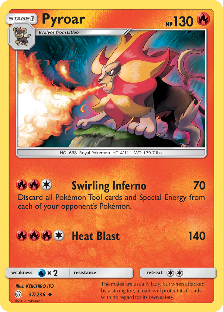 Pyroar — illustrated card