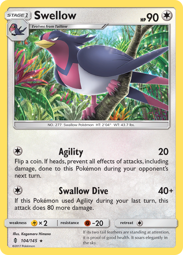 Swellow — illustrated card