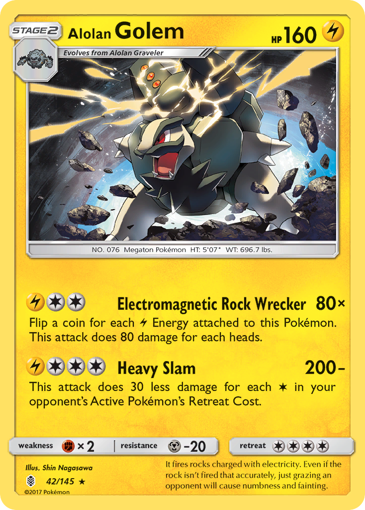 Alolan Golem — illustrated card