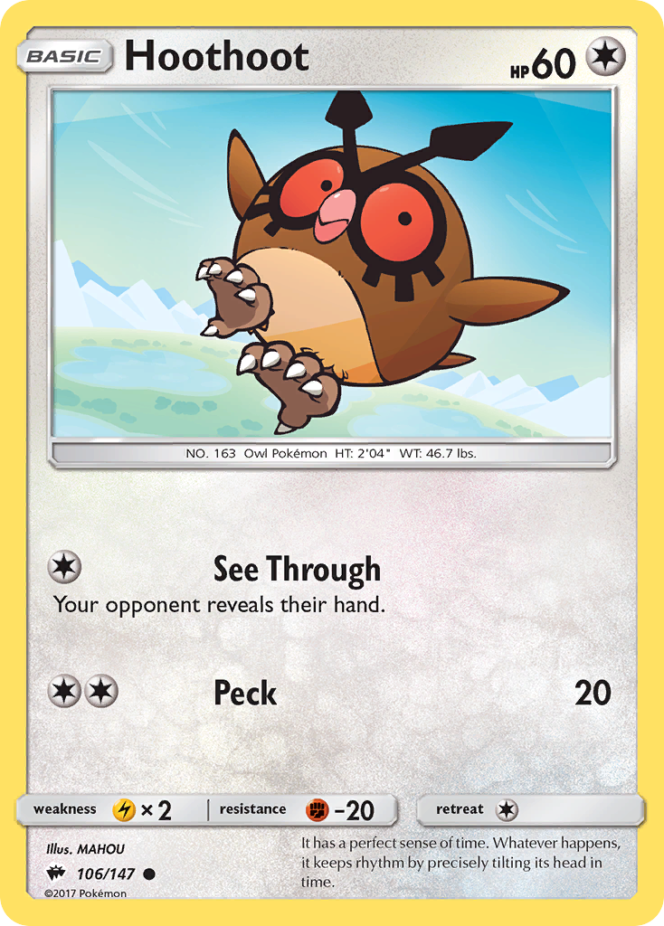 Hoothoot — illustrated card