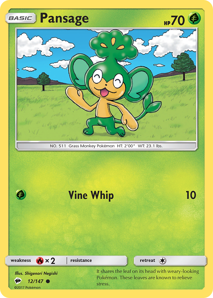 Pansage — illustrated card
