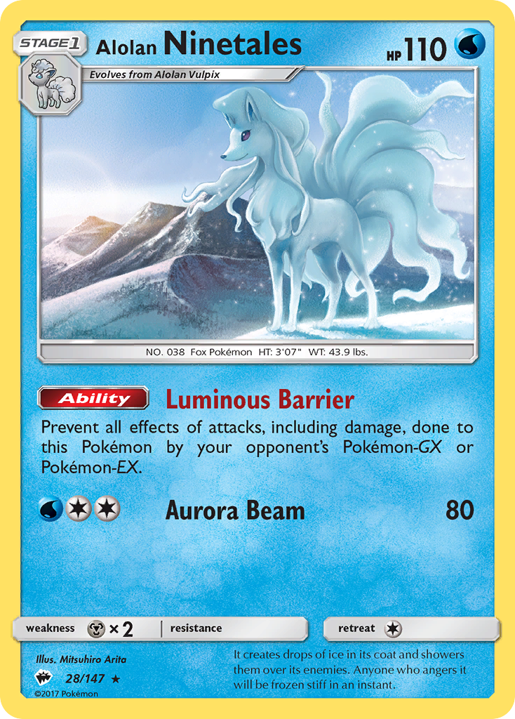 Alolan Ninetales — illustrated card