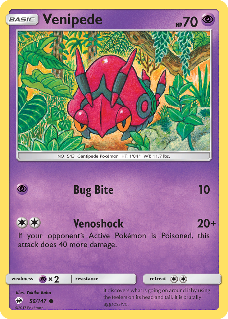 Venipede — illustrated card
