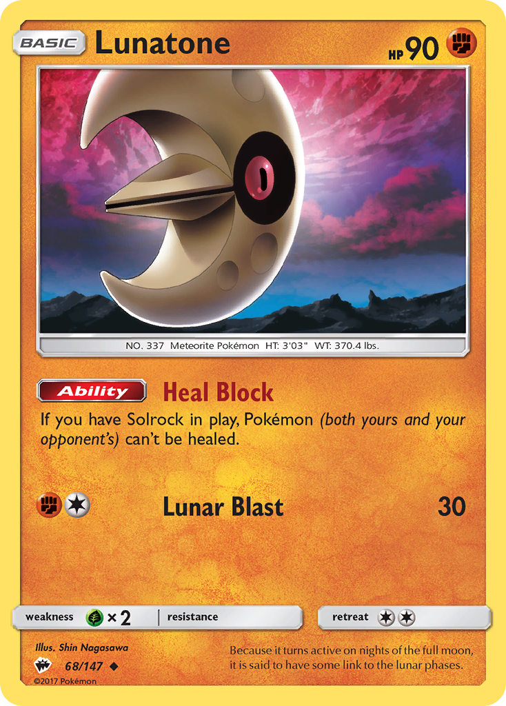 Lunatone — illustrated card
