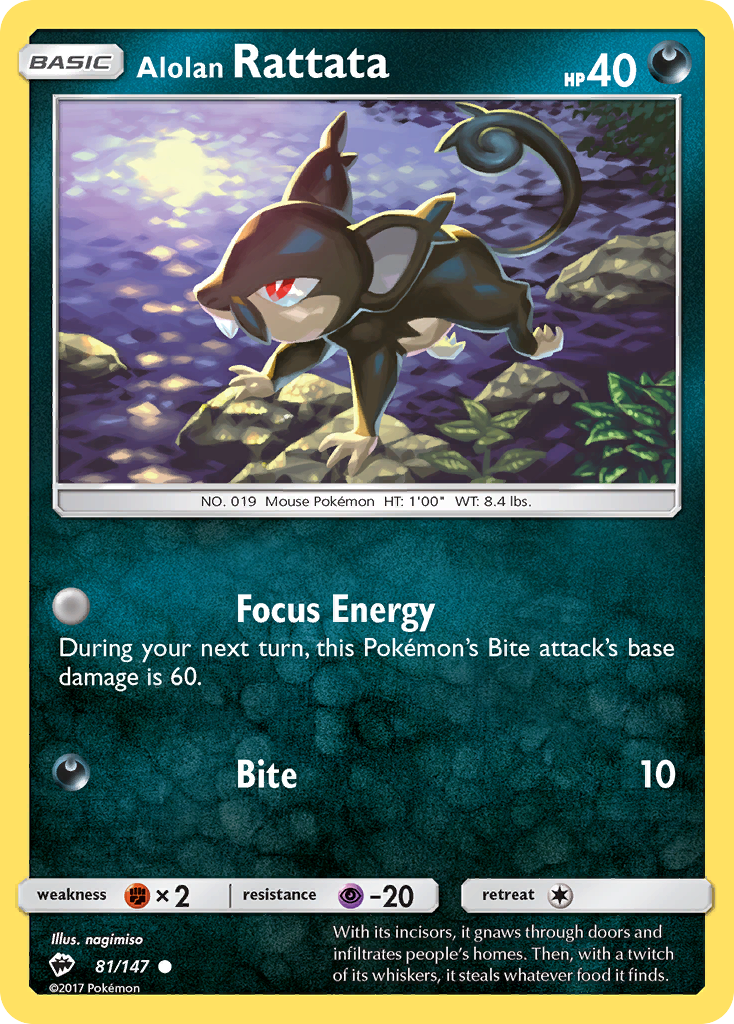 Alolan Rattata — illustrated card