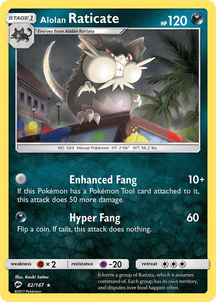 Alolan Raticate — illustrated card